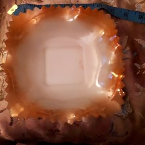 Vintage milk & carnival glass dish